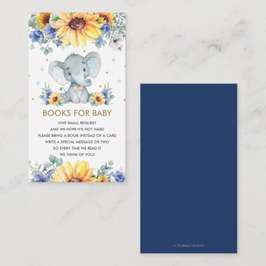 Zonnebloemblauwe vlinderjongen Boeken voor Baby Informatiekaartje (Voorkant / Achterkant)