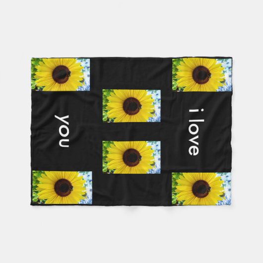 Zonnebloemblik Fleece Deken (Voorkant (Horizontaal))