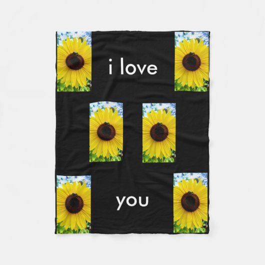 Zonnebloemblik Fleece Deken (Voorkant)