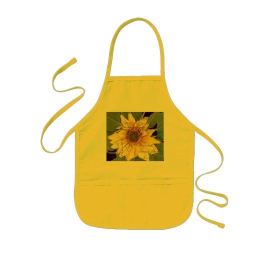 Zonnebloembloem Frans Ephemera Apron Kinder Schort (Voorkant)