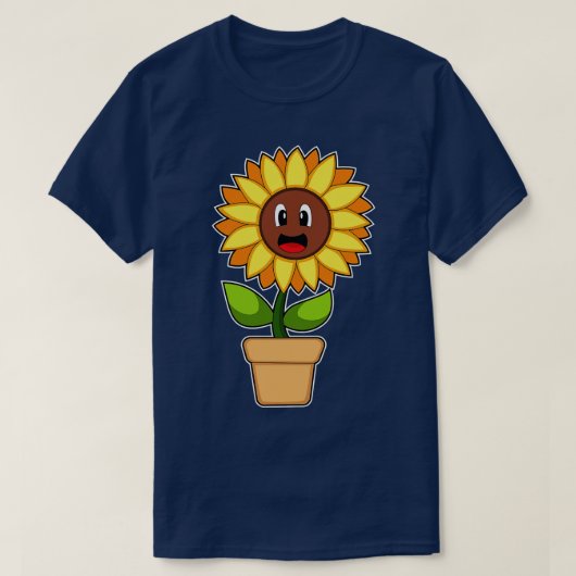 Zonnebloembloem plant t-shirt (Design voorkant)
