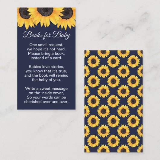 Zonnebloemboeken Baby Neutraal Baby shower Encl Informatiekaartje (Voorkant / Achterkant)