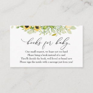 Zonnebloemboeken voor Baby- aanvraagkaart Informatiekaartje