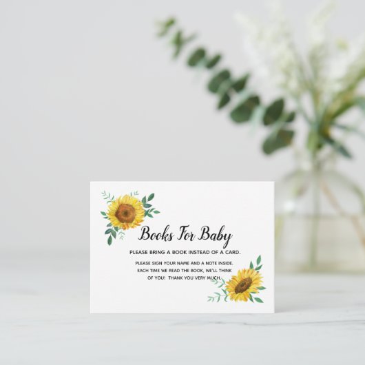 Zonnebloemboeken voor Baby Informatiekaartje (Staand voorkant)