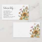 Zonnebloemboeken voor Baby Informatiekaartje (Voorkant / Achterkant)