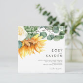 Zonnebloemboeket Bold Country | Vierkant Huwelijk Kaart (Staand voorkant)