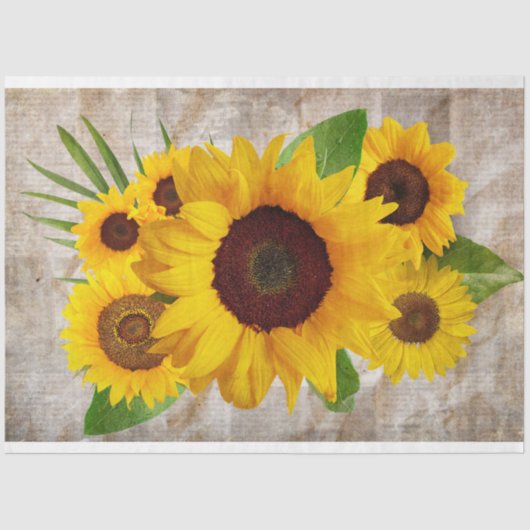  Zonnebloemboeket Decoupage Tissue Paper Tissuepapier (Voorkant)