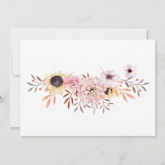 Zonnebloemboeket Elegant Land Save the Date Bedankkaart (Achterkant)