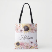 Zonnebloemboeket Gepersonaliseerde Canvas tas (Voorkant)