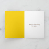 Zonnebloemboeket in toiletpapierrol Verjaardag Kaart (Binnen)