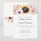 Zonnebloemboeket Late zomer Bloemen bruiloft Kaart (Voorkant / Achterkant)