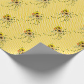 Zonnebloemboeket op Gingham Cadeaupapier (Hoek)
