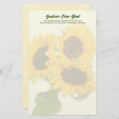 Zonnebloemboeket Persoonlijk Bedrijfspapier Briefpapier (Voorkant / Achterkant)