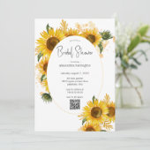 Zonnebloemboeketten Vrijgezellenfeest met QR Code Kaart (Staand voorkant)