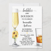 Zonnebloembollen & Bourbon Volwassenen Verjaardag Kaart (Voorkant)