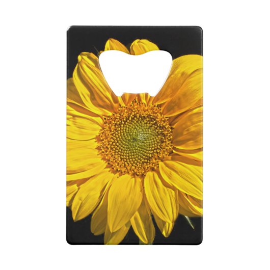 Zonnebloembonen Creditkaart Flessenopener (Voorkant)
