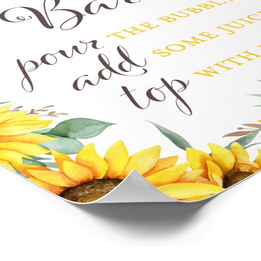 Zonnebloembordje Poster (Hoek)