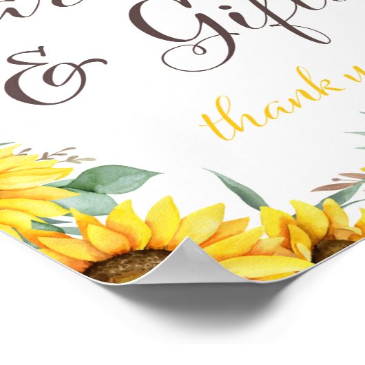 Zonnebloembordje Poster (Hoek)