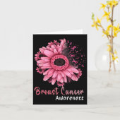 Zonnebloemborstkankerwaarschuwing Roze lint in O Kaart (Gele Bloem)