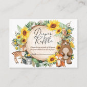 Zonnebloembos Bossen Dierenrier Diaper Raffle Informatiekaartje (Voorkant)