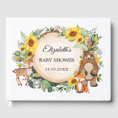Zonnebloembossen Baby shower Guest Book Gastenboek (Voorkant)