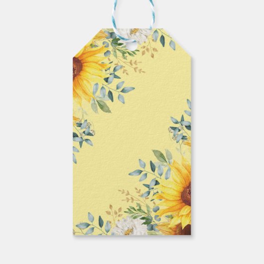 Zonnebloembossen bossen dieren Dank je wel Cadeaulabel (Achterkant)