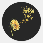 Zonnebloemboter Positiviteit Butterfly Ronde Sticker (Voorkant)