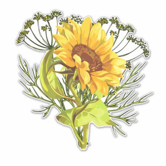 Zonnebloembouquet Sticker (Voorkant)