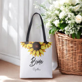 Zonnebloembride Weddenschap Geel Wit Tote Bag