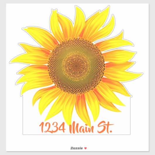 Zonnebloembrievenbus sticker (Vel)