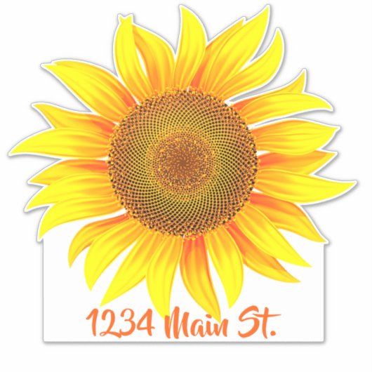 Zonnebloembrievenbus sticker (Voorkant)