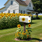 Zonnebloembrievenbus sticker