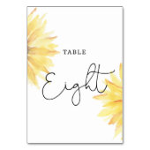 Zonnebloembruiloft Acht tabelnummer Kaart (Achterkant)