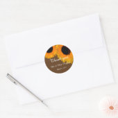 Zonnebloembruiloft Ronde Sticker (Envelop)