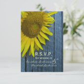 Zonnebloembruiloft RSVP Kaartje (Staand voorkant)