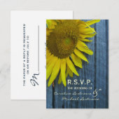 Zonnebloembruiloft RSVP Kaartje (Voorkant / Achterkant)