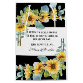 Zonnebloembruiloft voor welkomstcadeau/zwart medium cadeauzakje (Voorkant)