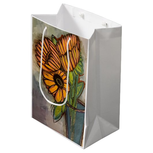 Zonnebloemcadeau Medium Cadeauzakje (Voorkant Gekanteld)