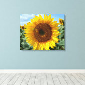 Zonnebloemcanvas afdrukken (Insitu (Houten vloer))