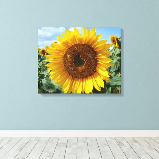 Zonnebloemcanvas afdrukken (Insitu (Houten vloer))