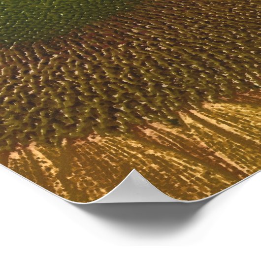 Zonnebloemcentgekleurde potloodkunst poster (Hoek)