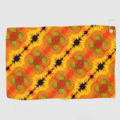 Zonnebloemcentrum omhoog Sluiten Abstracte Florenc Golfhanddoek (Horizontaal)