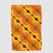 Zonnebloemcentrum omhoog Sluiten Abstracte Florenc Golfhanddoek (Voorkant)