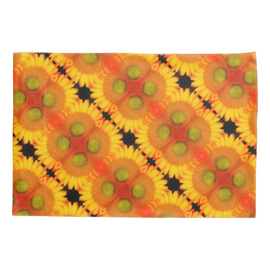 Zonnebloemcentrum omhoog Sluiten Abstracte Florenc Kussensloop (Achterkant)