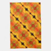 Zonnebloemcentrum omhoog Sluiten Abstracte Florenc Theedoek (Verticaal)