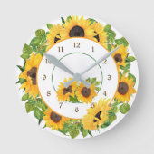 Zonnebloemcirkel Floral Ronde Klok (Voorkant)