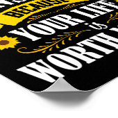 Zonnebloemcitaat Stempelraad voor geestelijke gezo Poster (Hoek)