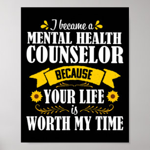 Zonnebloemcitaat Stempelraad voor geestelijke gezo Poster