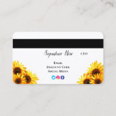 Zonnebloemcreditcard Visitekaartje (Achterkant)