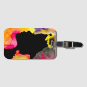 Zonnebloemdame silhouette waterverf bagagelabel (Voorkant (horizontaal))